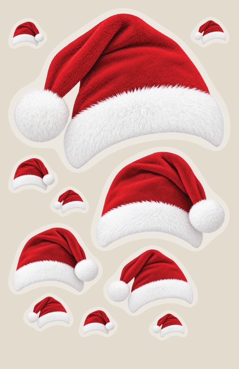 The Santa pieces, 11 reusable clings